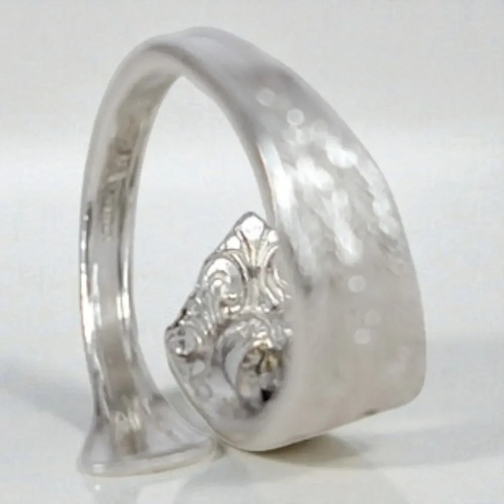 Wallace Silversmiths Sterling Silver Bypass Spoon Ring Vintage Size 5.5